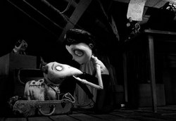 Tim Burton's black and white stop-motion animated film, Frankenweenie
