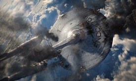 The Enterprise in trouble in the top sci-fi films of 2013, Star Trek: Into Darkness.
