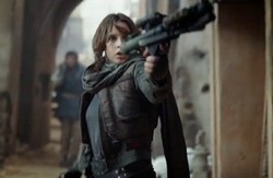 Felicity Jones whips up a Rebellion in the top 2016 sci-fi film Rogue One: A Star Wars Story.